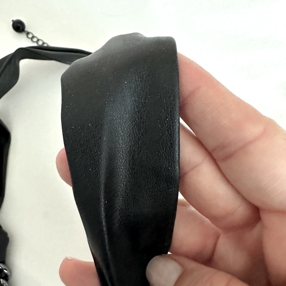 Chicos black leather and steel necklace - Picture 2 of 3